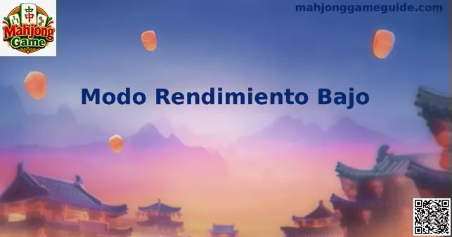 Interfaz de configuración del Modo Rendimiento Bajo en un dispositivo móvil jugando Mahjong