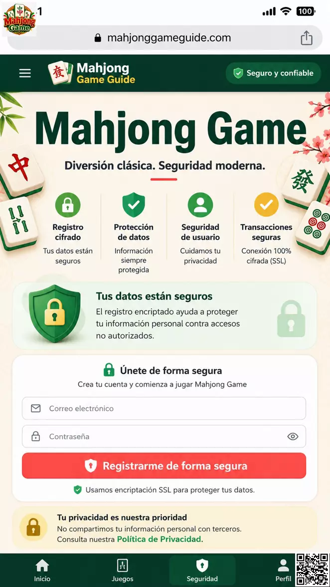 Registro Seguro en Mahjong Game